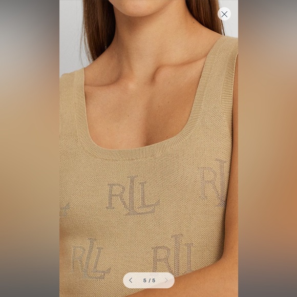 Ralph Lauren Logo Jacquard Sweater Tank Top - Picture 1 of 13